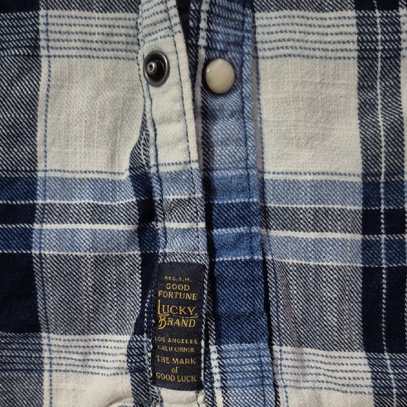 Lucky Brand "True Indigo" Classic Fit Flannel Shirt. - Picture 3 of 7